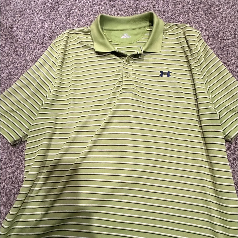 Under Armour Men's Olive Striped Polo
